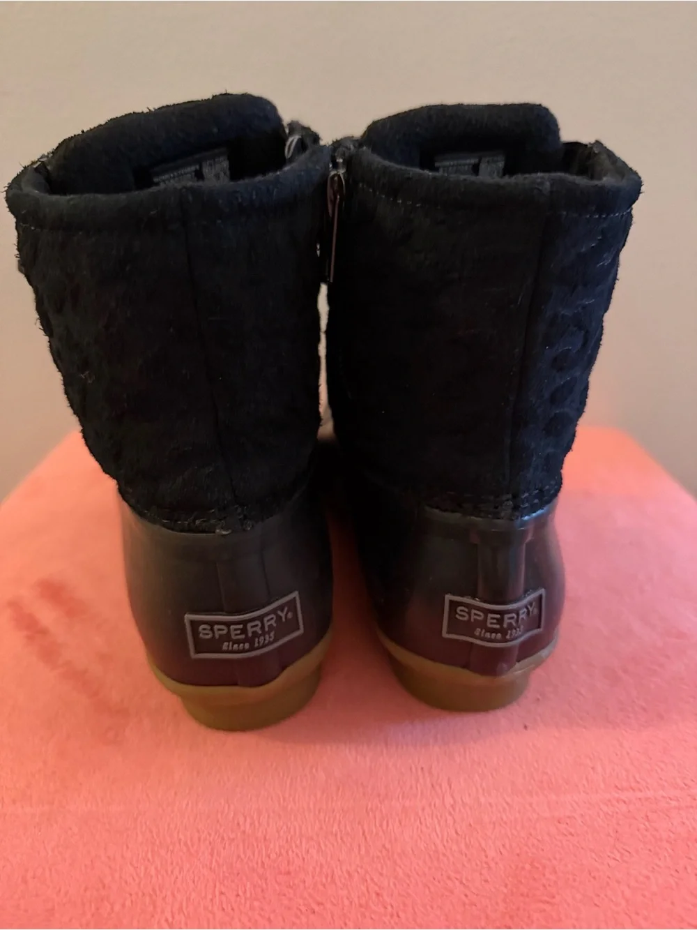Sperry Saltwater Cheetah Waterproof Duck Boots • Women’s 6